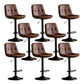Modern Metal Stool Faux Leather Footrest Stool Adjustable Height in Matte Finish Brown Black 8 Piece Set Clearhalo 'Bar Furniture' 'Bar Stools' 'bar_stools' 'furn' 'furn_bar_stools' 'Furniture' 'Kitchen & Dining Furniture' 5617808