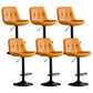 Modern Metal Stool Faux Leather Footrest Stool Adjustable Height in Matte Finish Orange Black 6 Piece Set Clearhalo 'Bar Furniture' 'Bar Stools' 'bar_stools' 'furn' 'furn_bar_stools' 'Furniture' 'Kitchen & Dining Furniture' 5617812
