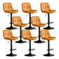 Modern Metal Stool Faux Leather Footrest Stool Adjustable Height in Matte Finish Orange Black 8 Piece Set Clearhalo 'Bar Furniture' 'Bar Stools' 'bar_stools' 'furn' 'furn_bar_stools' 'Furniture' 'Kitchen & Dining Furniture' 5617813