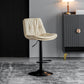 Modern Metal Stool Faux Leather Footrest Stool Adjustable Height in Matte Finish Off-White Black 1 Piece Clearhalo 'Bar Furniture' 'Bar Stools' 'bar_stools' 'furn' 'furn_bar_stools' 'Furniture' 'Kitchen & Dining Furniture' 5617814