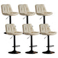Modern Metal Stool Faux Leather Footrest Stool Adjustable Height in Matte Finish Off-White Black 6 Piece Set Clearhalo 'Bar Furniture' 'Bar Stools' 'bar_stools' 'furn' 'furn_bar_stools' 'Furniture' 'Kitchen & Dining Furniture' 5617817