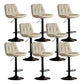 Modern Metal Stool Faux Leather Footrest Stool Adjustable Height in Matte Finish Off-White Black 8 Piece Set Clearhalo 'Bar Furniture' 'Bar Stools' 'bar_stools' 'furn' 'furn_bar_stools' 'Furniture' 'Kitchen & Dining Furniture' 5617818