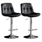 Modern Metal Stool Faux Leather Footrest Stool Adjustable Height in Matte Finish Black Chrome 2 Piece Set Clearhalo 'Bar Furniture' 'Bar Stools' 'bar_stools' 'furn' 'furn_bar_stools' 'Furniture' 'Kitchen & Dining Furniture' 5617820