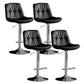 Modern Metal Stool Faux Leather Footrest Stool Adjustable Height in Matte Finish Black Chrome 4 Piece Set Clearhalo 'Bar Furniture' 'Bar Stools' 'bar_stools' 'furn' 'furn_bar_stools' 'Furniture' 'Kitchen & Dining Furniture' 5617821