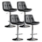 Modern Metal Stool Faux Leather Footrest Stool Adjustable Height in Matte Finish Dark Gray Chrome 4 Piece Set Clearhalo 'Bar Furniture' 'Bar Stools' 'bar_stools' 'furn' 'furn_bar_stools' 'Furniture' 'Kitchen & Dining Furniture' 5617826