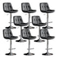 Modern Metal Stool Faux Leather Footrest Stool Adjustable Height in Matte Finish Dark Gray Chrome 8 Piece Set Clearhalo 'Bar Furniture' 'Bar Stools' 'bar_stools' 'furn' 'furn_bar_stools' 'Furniture' 'Kitchen & Dining Furniture' 5617828