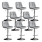 Modern Metal Stool Faux Leather Footrest Stool Adjustable Height in Matte Finish Light Gray Chrome 8 Piece Set Clearhalo 'Bar Furniture' 'Bar Stools' 'bar_stools' 'furn' 'furn_bar_stools' 'Furniture' 'Kitchen & Dining Furniture' 5617833