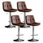 Modern Metal Stool Faux Leather Footrest Stool Adjustable Height in Matte Finish Brown Chrome 4 Piece Set Clearhalo 'Bar Furniture' 'Bar Stools' 'bar_stools' 'furn' 'furn_bar_stools' 'Furniture' 'Kitchen & Dining Furniture' 5617836