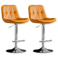 Modern Metal Stool Faux Leather Footrest Stool Adjustable Height in Matte Finish Orange Chrome 2 Piece Set Clearhalo 'Bar Furniture' 'Bar Stools' 'bar_stools' 'furn' 'furn_bar_stools' 'Furniture' 'Kitchen & Dining Furniture' 5617840