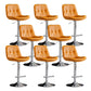Modern Metal Stool Faux Leather Footrest Stool Adjustable Height in Matte Finish Orange Chrome 8 Piece Set Clearhalo 'Bar Furniture' 'Bar Stools' 'bar_stools' 'furn' 'furn_bar_stools' 'Furniture' 'Kitchen & Dining Furniture' 5617843