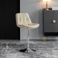 Modern Metal Stool Faux Leather Footrest Stool Adjustable Height in Matte Finish Off-White Chrome 1 Piece Clearhalo 'Bar Furniture' 'Bar Stools' 'bar_stools' 'furn' 'furn_bar_stools' 'Furniture' 'Kitchen & Dining Furniture' 5617844