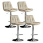 Modern Metal Stool Faux Leather Footrest Stool Adjustable Height in Matte Finish Off-White Chrome 4 Piece Set Clearhalo 'Bar Furniture' 'Bar Stools' 'bar_stools' 'furn' 'furn_bar_stools' 'Furniture' 'Kitchen & Dining Furniture' 5617846