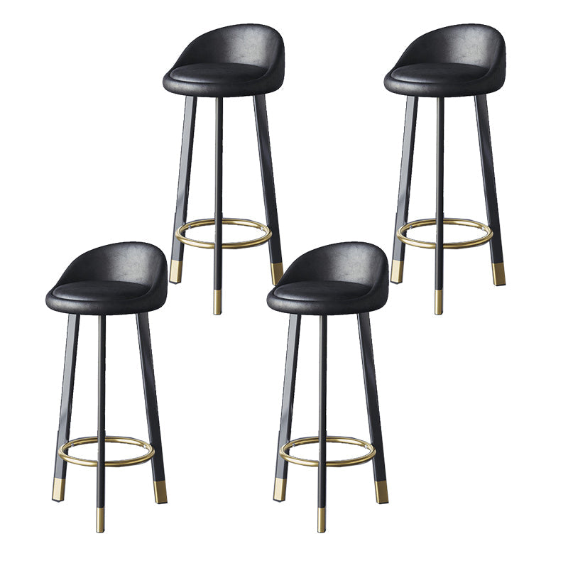 Glam Metal Barstool Fabric Counter Stool in Matte Finish for Home Black 4 Piece Set Clearhalo 'Bar Furniture' 'Bar Stools' 'bar_stools' 'furn' 'furn_bar_stools' 'Furniture' 'Kitchen & Dining Furniture' 5617966