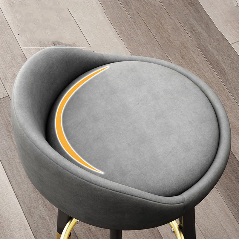 Glam Metal Barstool Fabric Counter Stool in Matte Finish for Home Clearhalo 'Bar Furniture' 'Bar Stools' 'bar_stools' 'furn' 'furn_bar_stools' 'Furniture' 'Kitchen & Dining Furniture' 5617972