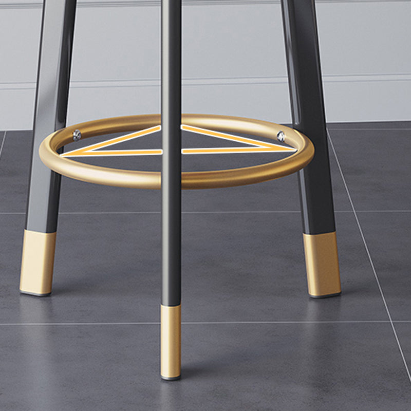 Glam Metal Barstool Fabric Counter Stool in Matte Finish for Home Clearhalo 'Bar Furniture' 'Bar Stools' 'bar_stools' 'furn' 'furn_bar_stools' 'Furniture' 'Kitchen & Dining Furniture' 5617973
