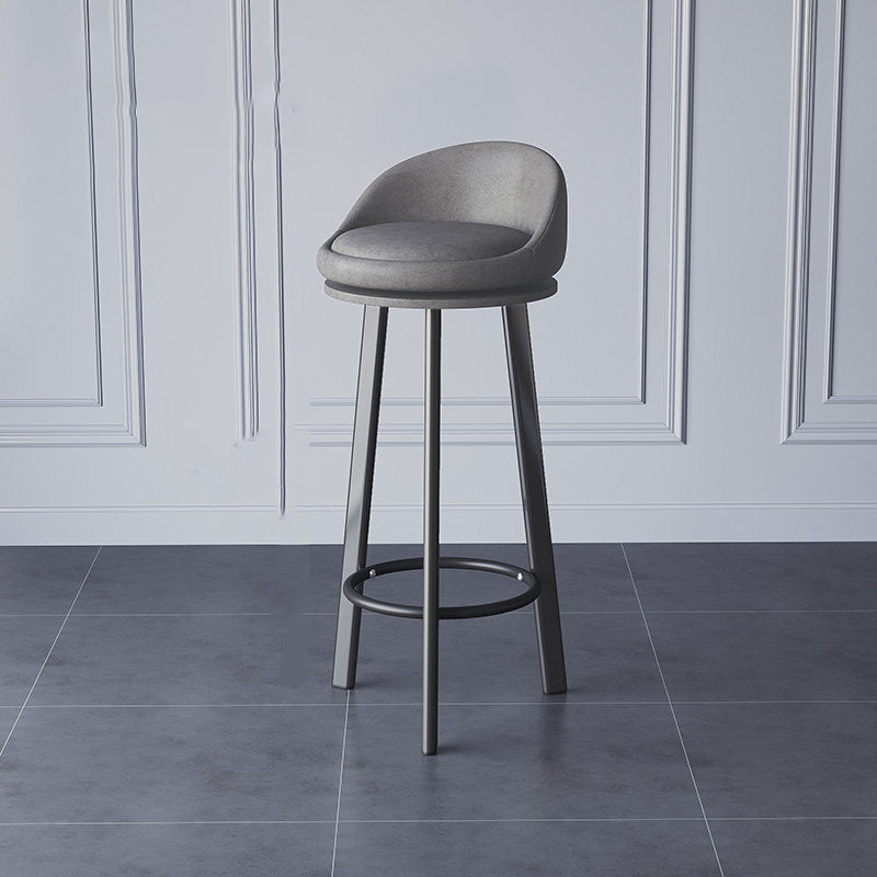 Glam Metal Barstool Fabric Counter Stool in Matte Finish for Home Clearhalo 'Bar Furniture' 'Bar Stools' 'bar_stools' 'furn' 'furn_bar_stools' 'Furniture' 'Kitchen & Dining Furniture' 5617975