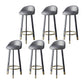 Glam Metal Barstool Fabric Counter Stool in Matte Finish for Home Dark Gray-Black 6 Piece Set Clearhalo 'Bar Furniture' 'Bar Stools' 'bar_stools' 'furn' 'furn_bar_stools' 'Furniture' 'Kitchen & Dining Furniture' 5617978