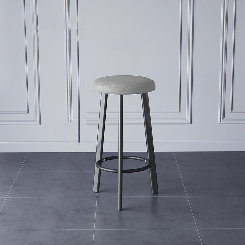 Glam Metal Barstool Fabric Counter Stool in Matte Finish for Home Clearhalo 'Bar Furniture' 'Bar Stools' 'bar_stools' 'furn' 'furn_bar_stools' 'Furniture' 'Kitchen & Dining Furniture' 5617981