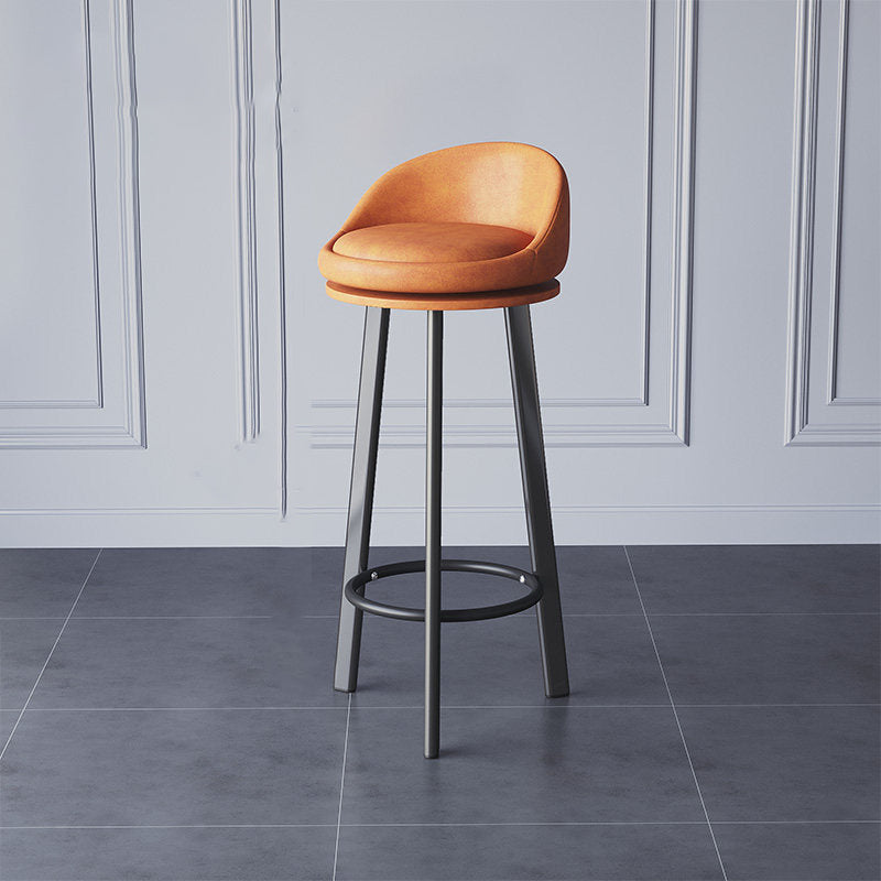 Glam Metal Barstool Fabric Counter Stool in Matte Finish for Home Clearhalo 'Bar Furniture' 'Bar Stools' 'bar_stools' 'furn' 'furn_bar_stools' 'Furniture' 'Kitchen & Dining Furniture' 5617985