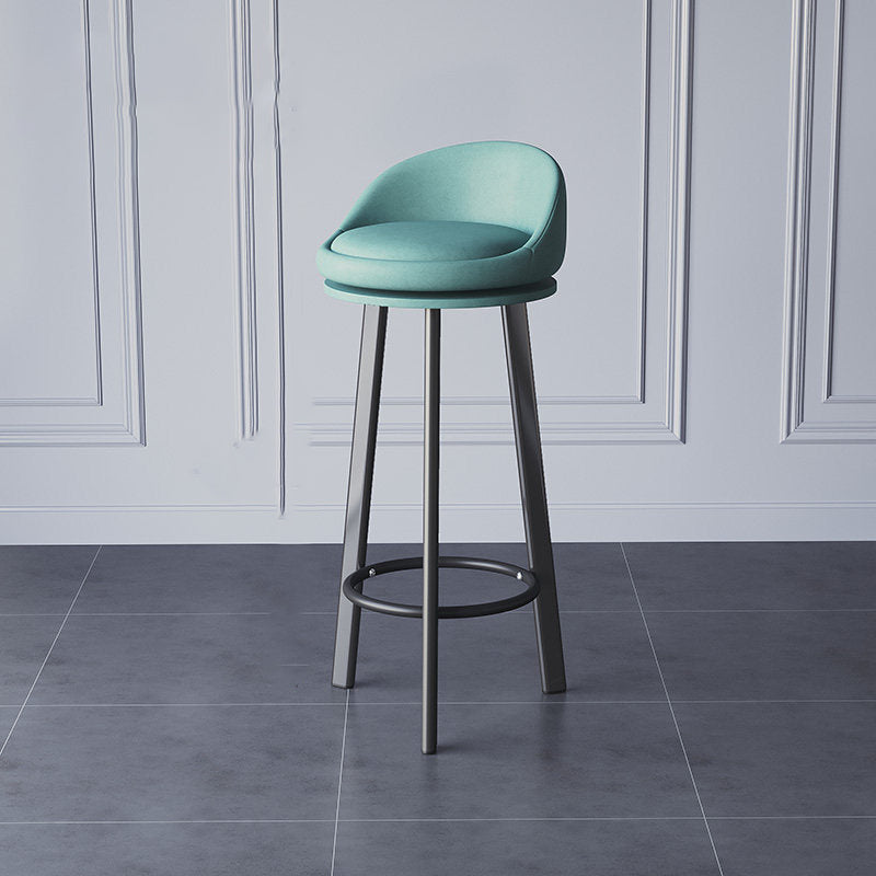 Glam Metal Barstool Fabric Counter Stool in Matte Finish for Home Clearhalo 'Bar Furniture' 'Bar Stools' 'bar_stools' 'furn' 'furn_bar_stools' 'Furniture' 'Kitchen & Dining Furniture' 5617988
