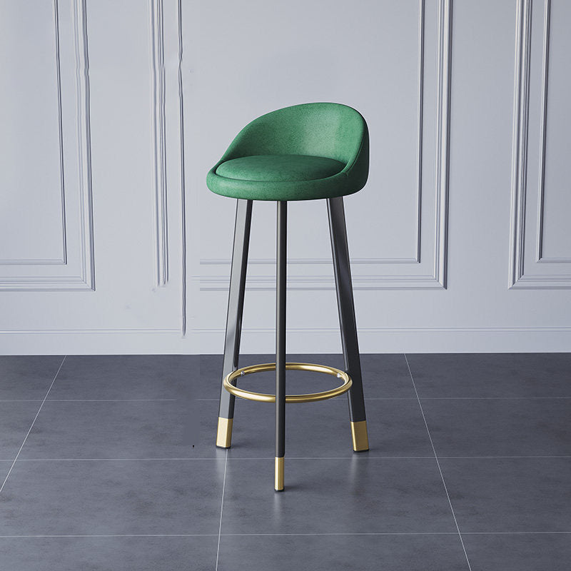 Glam Metal Barstool Fabric Counter Stool in Matte Finish for Home Black Dark Green 1 Piece Clearhalo 'Bar Furniture' 'Bar Stools' 'bar_stools' 'furn' 'furn_bar_stools' 'Furniture' 'Kitchen & Dining Furniture' 5617990