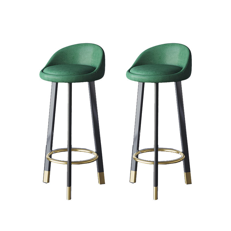 Glam Metal Barstool Fabric Counter Stool in Matte Finish for Home Black Dark Green 2 Piece Set Clearhalo 'Bar Furniture' 'Bar Stools' 'bar_stools' 'furn' 'furn_bar_stools' 'Furniture' 'Kitchen & Dining Furniture' 5617991