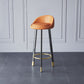 Glam Metal Barstool Fabric Counter Stool in Matte Finish for Home Orange 1 Piece Clearhalo 'Bar Furniture' 'Bar Stools' 'bar_stools' 'furn' 'furn_bar_stools' 'Furniture' 'Kitchen & Dining Furniture' 5617995