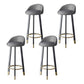 Glam Metal Barstool Fabric Counter Stool in Matte Finish for Home Black-Dark Gray 4 Piece Set Clearhalo 'Bar Furniture' 'Bar Stools' 'bar_stools' 'furn' 'furn_bar_stools' 'Furniture' 'Kitchen & Dining Furniture' 5618007