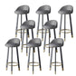 Glam Metal Barstool Fabric Counter Stool in Matte Finish for Home Black-Dark Gray 8 Piece Set Clearhalo 'Bar Furniture' 'Bar Stools' 'bar_stools' 'furn' 'furn_bar_stools' 'Furniture' 'Kitchen & Dining Furniture' 5618009