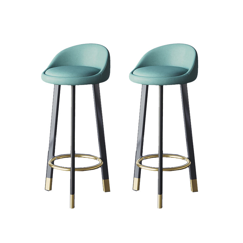 Glam Metal Barstool Fabric Counter Stool in Matte Finish for Home Dark Blue 2 Piece Set Clearhalo 'Bar Furniture' 'Bar Stools' 'bar_stools' 'furn' 'furn_bar_stools' 'Furniture' 'Kitchen & Dining Furniture' 5618011