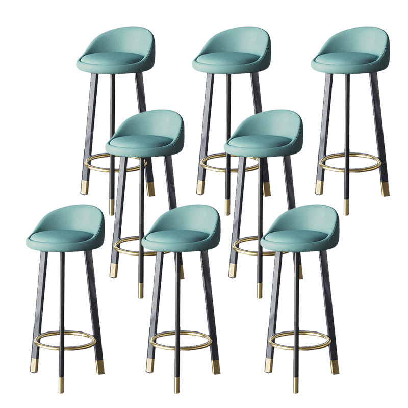 Glam Metal Barstool Fabric Counter Stool in Matte Finish for Home Dark Blue 8 Piece Set Clearhalo 'Bar Furniture' 'Bar Stools' 'bar_stools' 'furn' 'furn_bar_stools' 'Furniture' 'Kitchen & Dining Furniture' 5618014