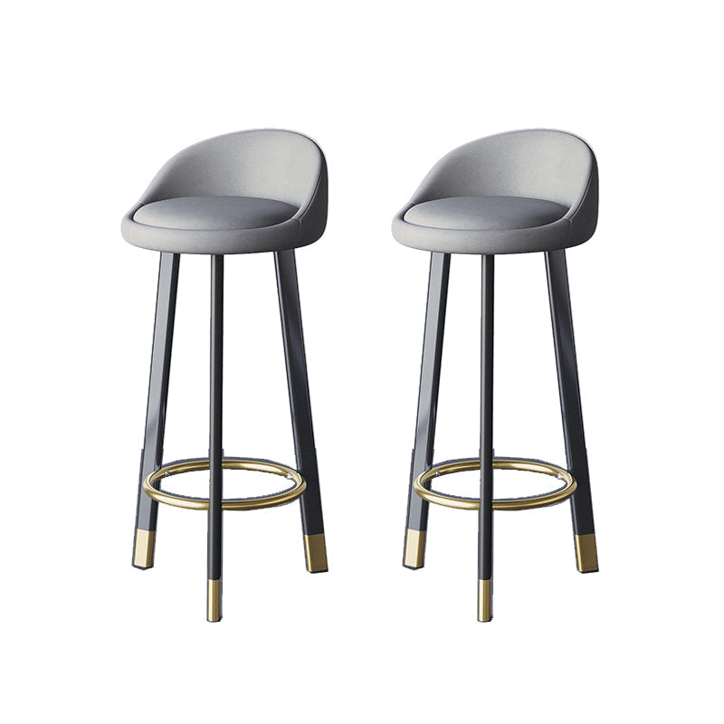 Glam Metal Barstool Fabric Counter Stool in Matte Finish for Home Light Gray 2 Piece Set Clearhalo 'Bar Furniture' 'Bar Stools' 'bar_stools' 'furn' 'furn_bar_stools' 'Furniture' 'Kitchen & Dining Furniture' 5618016