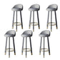 Glam Metal Barstool Fabric Counter Stool in Matte Finish for Home Light Gray 6 Piece Set Clearhalo 'Bar Furniture' 'Bar Stools' 'bar_stools' 'furn' 'furn_bar_stools' 'Furniture' 'Kitchen & Dining Furniture' 5618018