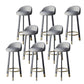 Glam Metal Barstool Fabric Counter Stool in Matte Finish for Home Light Gray 8 Piece Set Clearhalo 'Bar Furniture' 'Bar Stools' 'bar_stools' 'furn' 'furn_bar_stools' 'Furniture' 'Kitchen & Dining Furniture' 5618019