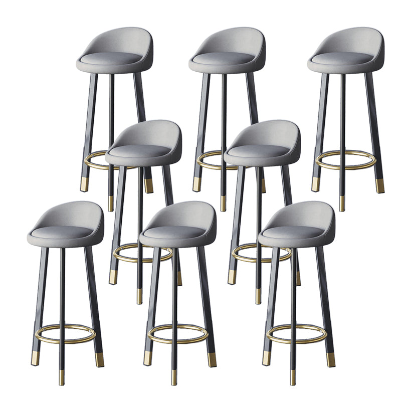 Glam Metal Barstool Fabric Counter Stool in Matte Finish for Home Light Gray 8 Piece Set Clearhalo 'Bar Furniture' 'Bar Stools' 'bar_stools' 'furn' 'furn_bar_stools' 'Furniture' 'Kitchen & Dining Furniture' 5618019
