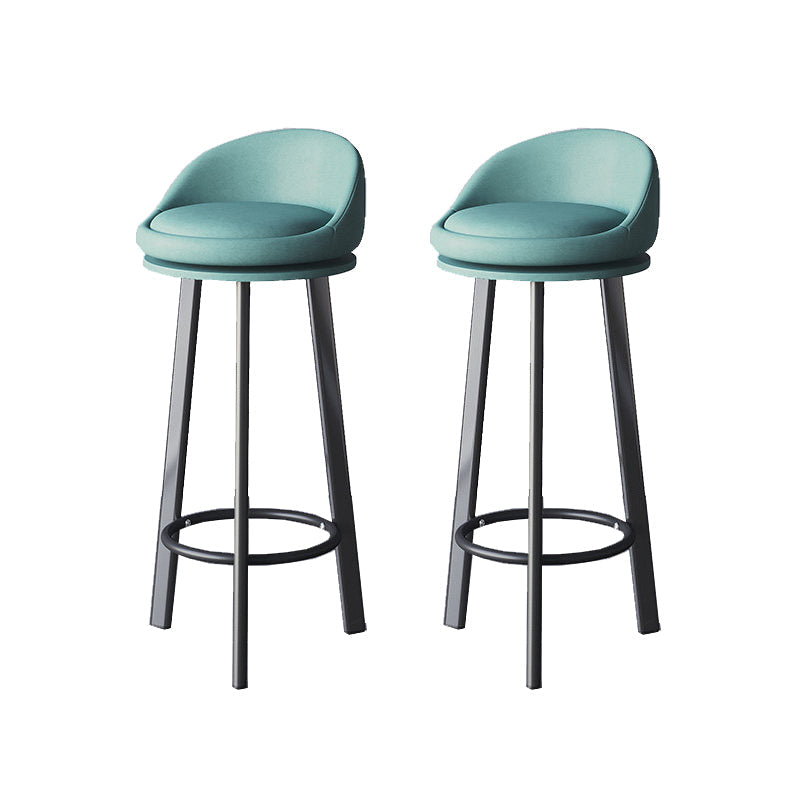 Glam Metal Barstool Fabric Counter Stool in Matte Finish for Home Blue 2 Piece Set Clearhalo 'Bar Furniture' 'Bar Stools' 'bar_stools' 'furn' 'furn_bar_stools' 'Furniture' 'Kitchen & Dining Furniture' 5618026