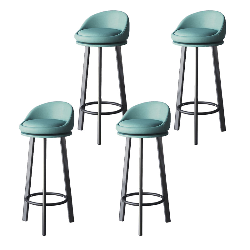 Glam Metal Barstool Fabric Counter Stool in Matte Finish for Home Blue 4 Piece Set Clearhalo 'Bar Furniture' 'Bar Stools' 'bar_stools' 'furn' 'furn_bar_stools' 'Furniture' 'Kitchen & Dining Furniture' 5618027