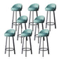 Glam Metal Barstool Fabric Counter Stool in Matte Finish for Home Blue 8 Piece Set Clearhalo 'Bar Furniture' 'Bar Stools' 'bar_stools' 'furn' 'furn_bar_stools' 'Furniture' 'Kitchen & Dining Furniture' 5618029