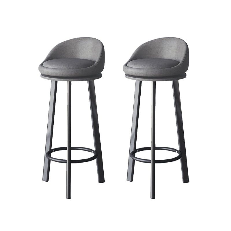 Glam Metal Barstool Fabric Counter Stool in Matte Finish for Home Dark Gray 2 Piece Set Clearhalo 'Bar Furniture' 'Bar Stools' 'bar_stools' 'furn' 'furn_bar_stools' 'Furniture' 'Kitchen & Dining Furniture' 5618031