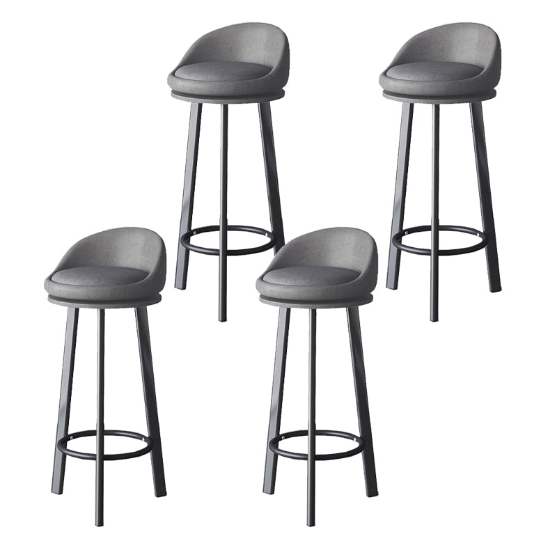 Glam Metal Barstool Fabric Counter Stool in Matte Finish for Home Dark Gray 4 Piece Set Clearhalo 'Bar Furniture' 'Bar Stools' 'bar_stools' 'furn' 'furn_bar_stools' 'Furniture' 'Kitchen & Dining Furniture' 5618032
