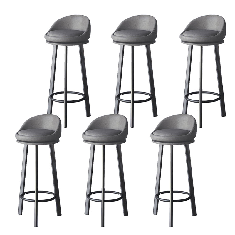 Glam Metal Barstool Fabric Counter Stool in Matte Finish for Home Dark Gray 6 Piece Set Clearhalo 'Bar Furniture' 'Bar Stools' 'bar_stools' 'furn' 'furn_bar_stools' 'Furniture' 'Kitchen & Dining Furniture' 5618033