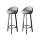 Glam Metal Barstool Fabric Counter Stool in Matte Finish for Home Light Gray-Black 2 Piece Set Clearhalo 'Bar Furniture' 'Bar Stools' 'bar_stools' 'furn' 'furn_bar_stools' 'Furniture' 'Kitchen & Dining Furniture' 5618036