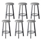 Glam Metal Barstool Fabric Counter Stool in Matte Finish for Home Silver Gray 6 Piece Set Clearhalo 'Bar Furniture' 'Bar Stools' 'bar_stools' 'furn' 'furn_bar_stools' 'Furniture' 'Kitchen & Dining Furniture' 5618043