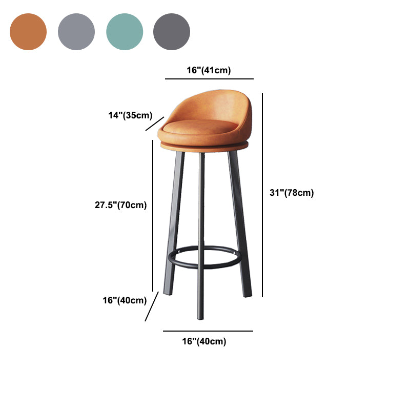 Glam Metal Barstool Fabric Counter Stool in Matte Finish for Home Clearhalo 'Bar Furniture' 'Bar Stools' 'bar_stools' 'furn' 'furn_bar_stools' 'Furniture' 'Kitchen & Dining Furniture' 5618046