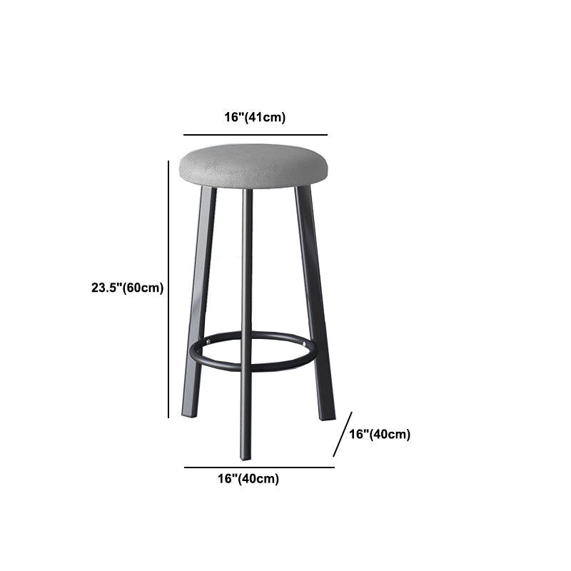 Glam Metal Barstool Fabric Counter Stool in Matte Finish for Home Clearhalo 'Bar Furniture' 'Bar Stools' 'bar_stools' 'furn' 'furn_bar_stools' 'Furniture' 'Kitchen & Dining Furniture' 5618047