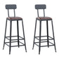 Industrial Square Solid Wood Bar Table Set 1/2/3/5 Pieces Counter Table with High Stools