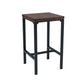 Industrial Square Solid Wood Bar Table Set 1/2/3/5 Pieces Counter Table with High Stools