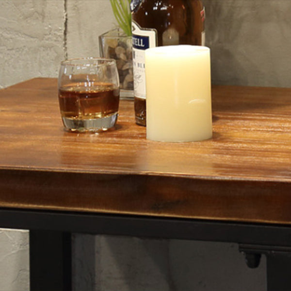 Industrial Square Solid Wood Bar Table Set 1/2/3/5 Pieces Counter Table with High Stools