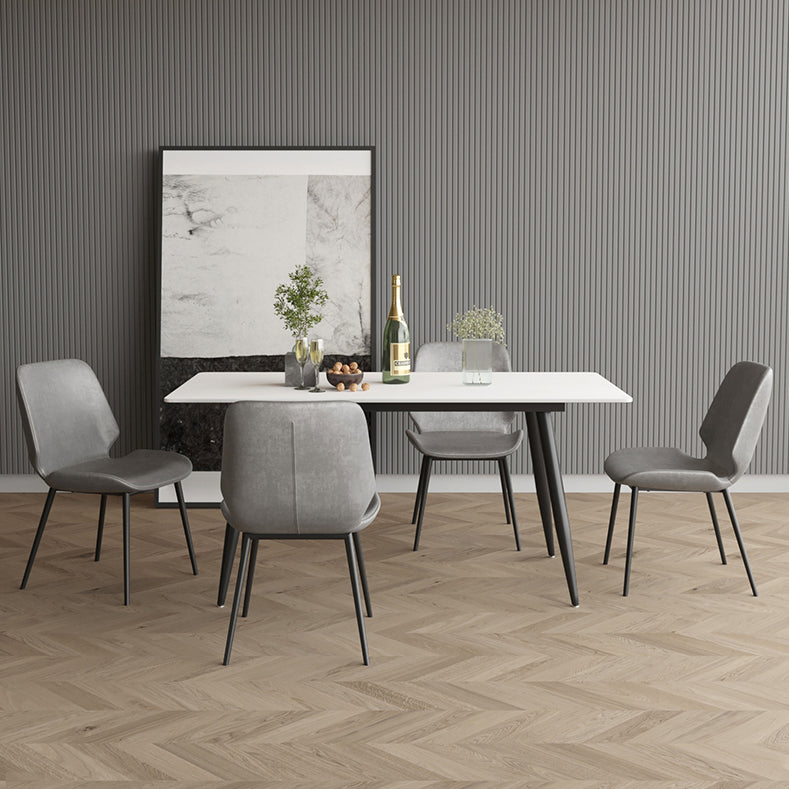 Modern 1/2/4/5/7 Pieces Dining Set Rectangle Stone Dining Table for Dining Room Kitchen Clearhalo 'Dining Room Sets' 'Dining Tables & Seating' 'dining_room_set' 'furn' 'furn_dining_room_set' 'Furniture' 'Kitchen & Dining Furniture' 5618175