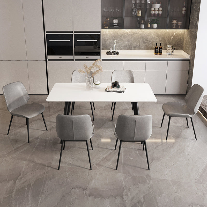 Modern 1/2/4/5/7 Pieces Dining Set Rectangle Stone Dining Table for Dining Room Kitchen Clearhalo 'Dining Room Sets' 'Dining Tables & Seating' 'dining_room_set' 'furn' 'furn_dining_room_set' 'Furniture' 'Kitchen & Dining Furniture' 5618177
